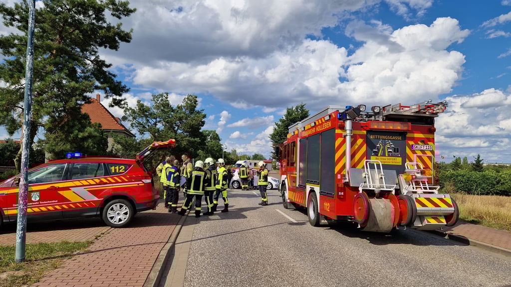 Unfall in der Lauchstädter Straße in Angersdorf.