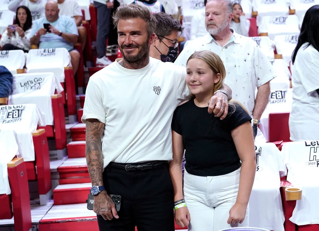 David Beckham und seine Tochter Harper Seven Beckham.