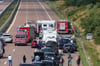 Der schwere Unfall auf der A9 bei Bitterfeld.