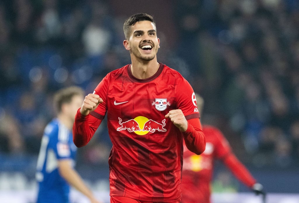 André Silva von Leipzig jubelt nach einem Treffer.