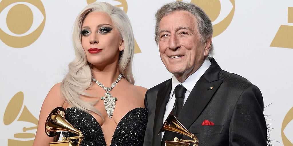 Lady Gaga und Tony Bennett (r) bei der Grammy-Verleihung 2015.