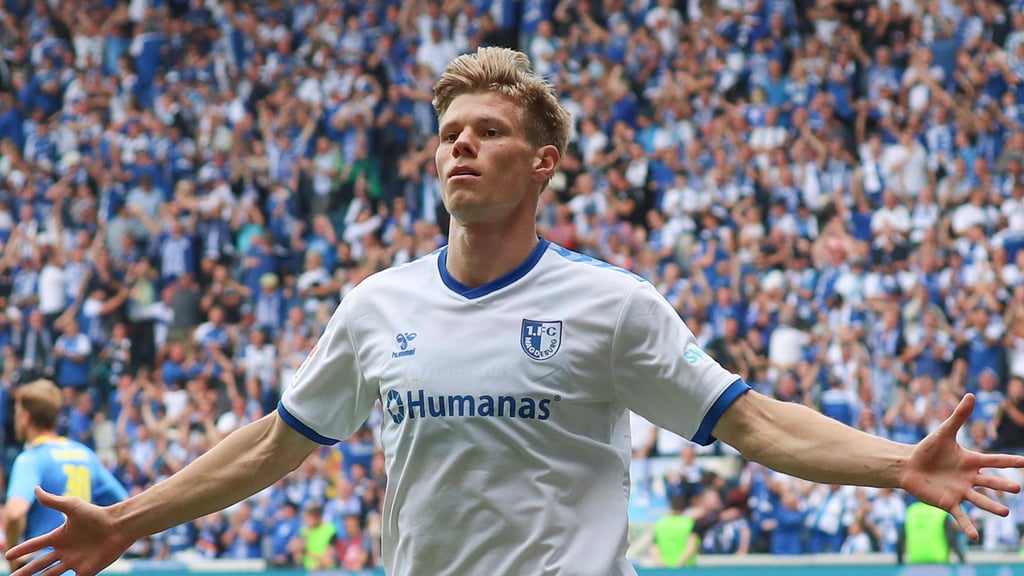 FCM gegen BTSV: Magdeburgs Stürmer Luca Schuler traf zum zwischenzeitlichen 1:0 für seine Farben.