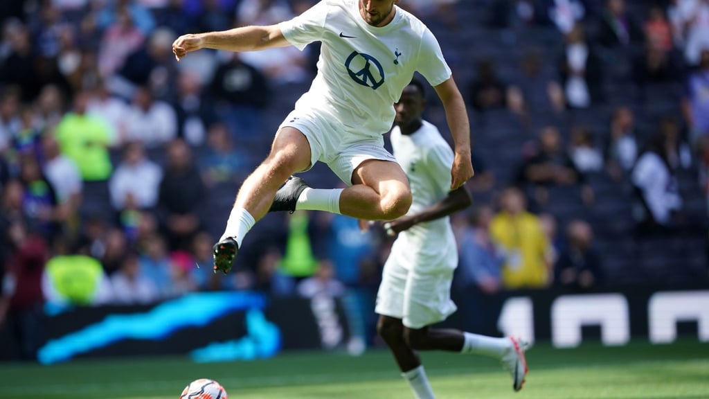Harry Kane (M) von Tottenham Hotspur in Aktion.