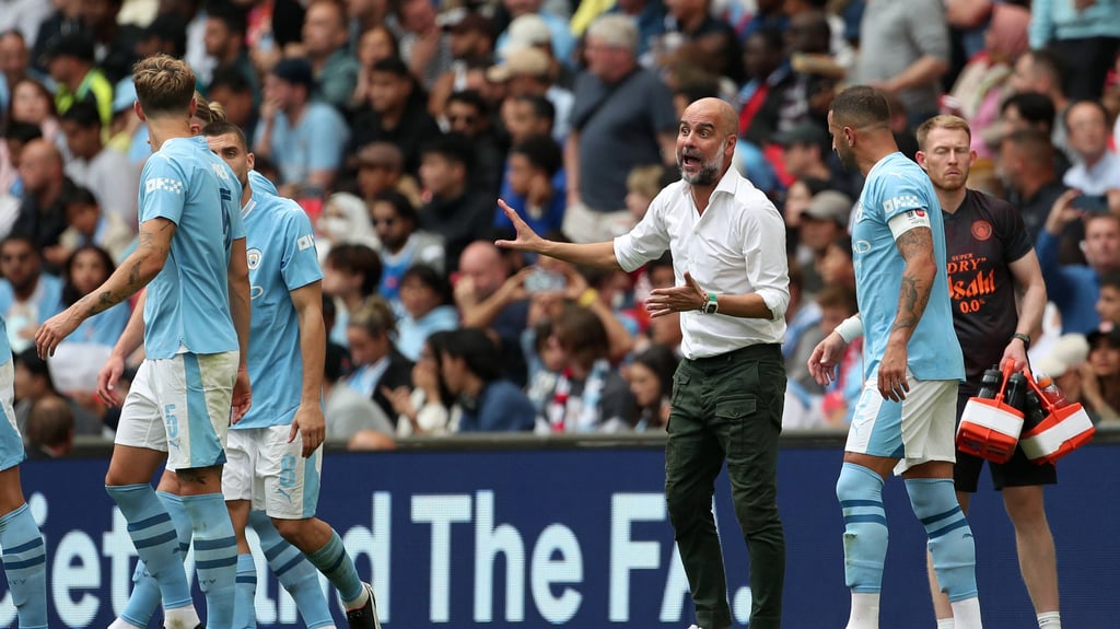 Pep Guardiola beim Supercup gegen den FC Arsenal.