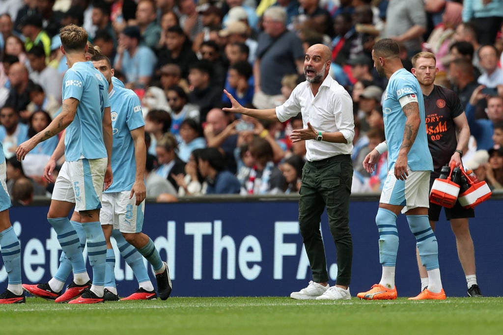 Pep Guardiola beim Supercup gegen den FC Arsenal.