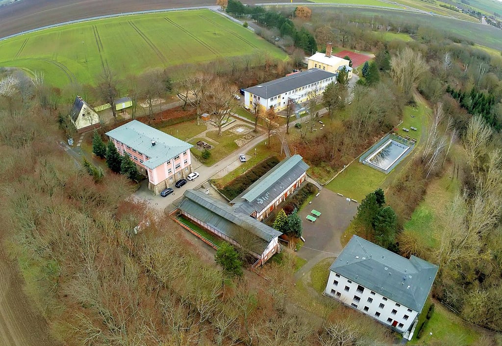 Das Caritas Kinder- und Jugendheim Sandersleben aus der Vogelperspektive