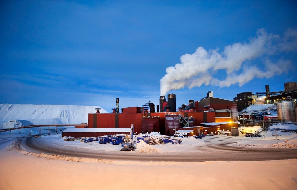 Ansicht des schwedischen Bergbauunternehmens LKAB im Industriegebiet in Kiruna. Im hohen Norden Schwedens sind bedeutende Vorkommen an seltenen Erden entdeckt worden.