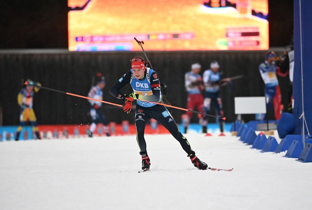 Die deutsche Staffel um Benedikt Doll musste sich in Ruhpolding nur den Norwegern geschlagen geben.