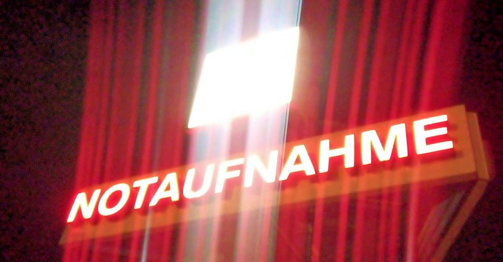 Beleuchtung zu einer Notaufnahme in Magdeburg.