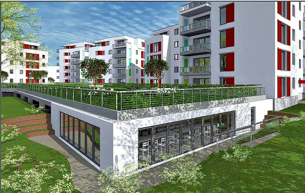 Entwurf für einen möglichen Nachbarschaftstreff auf dem Werder in Magdeburg. Dafür würde die Kegelanlage in der Lingnerstraße weichen.