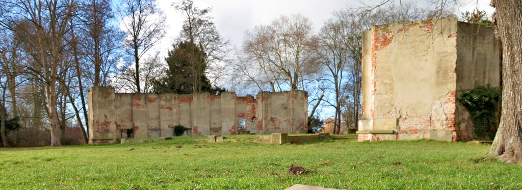 Von der einstigen Pracht der Orangerie im Zerbster Schlossgarten ist nichts mehr erhalten. Die Ruine des barocken Gebäudes bröckelt immer mehr.