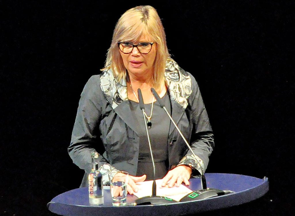 Oberbürgermeisterin Simone Borris beim Neujahrsempfang der Landeshauptstadt im Magdeburger Opernhaus.  