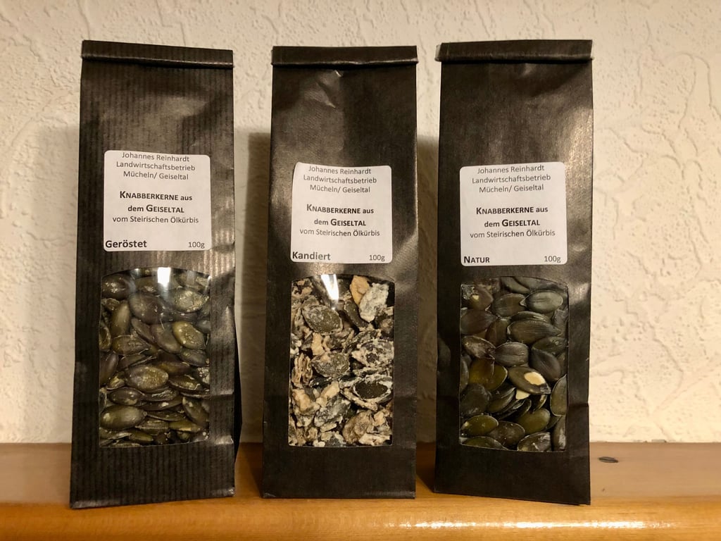 Die neuen Knabberkerne aus dem Geiseltal gibt es in drei verschiedenen Sorten.