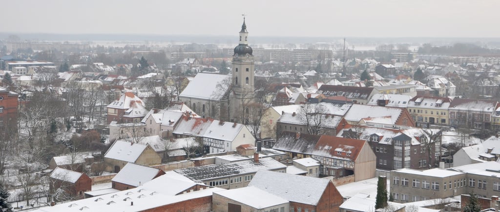 So ähnlich wie bei dieser Winteransicht von Genthin, sah die Stadt Mitte Dezember 2022 aus.