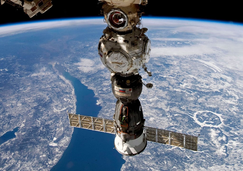 Eine Sojus-Kapsel der Internationalen Raumstation (ISS).