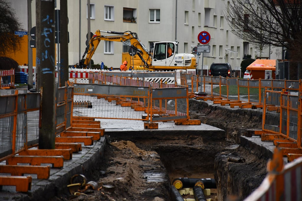 Die Fröbelstraße in Magdeburg-Stadtfeld ist derzeit eine Baustelle.
