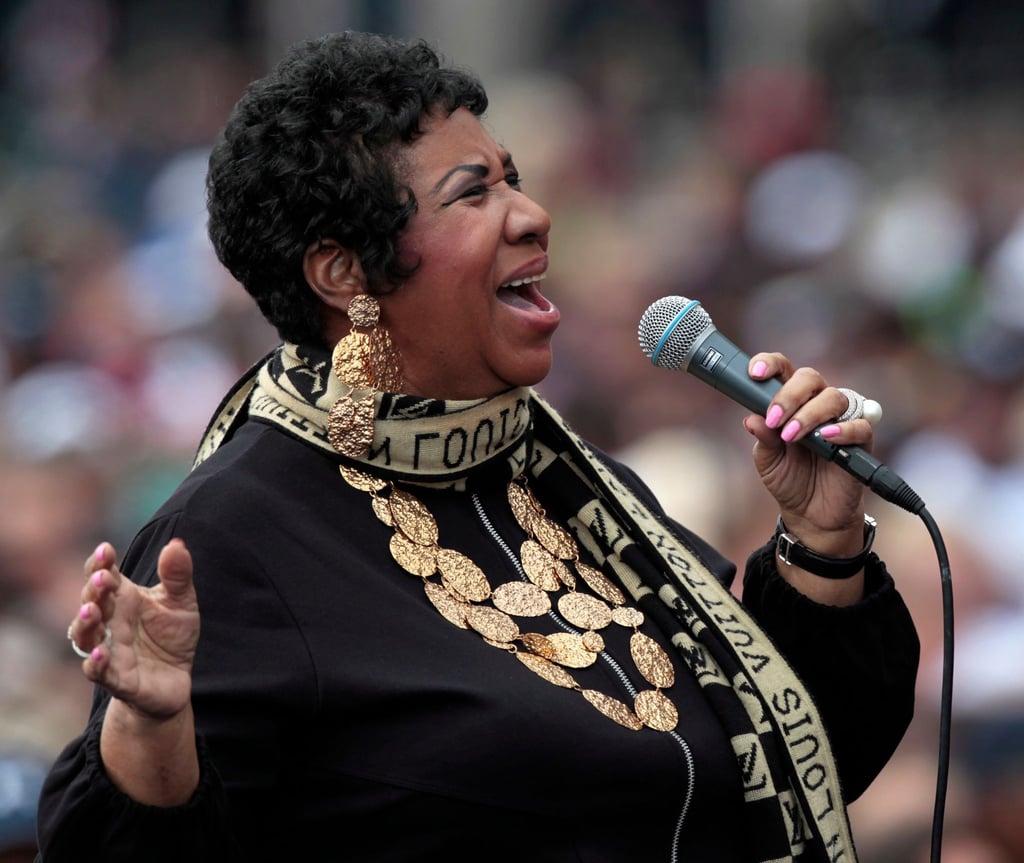 Die US-amerikanische Soulsängerin Aretha Franklin während eines Auftritts in Detroit (Archivbild).