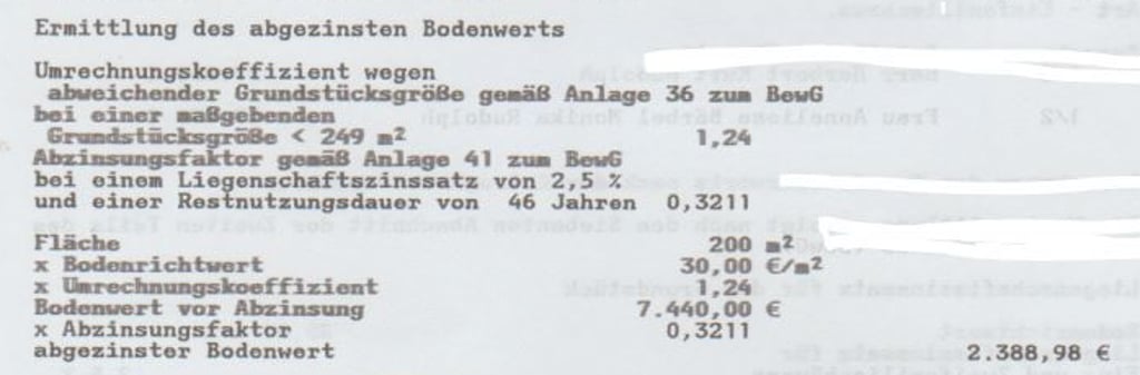 Auszug aus dem Grundsteuerbescheid eines 87-Quadratmeter-Hauses in Sangerhausen.