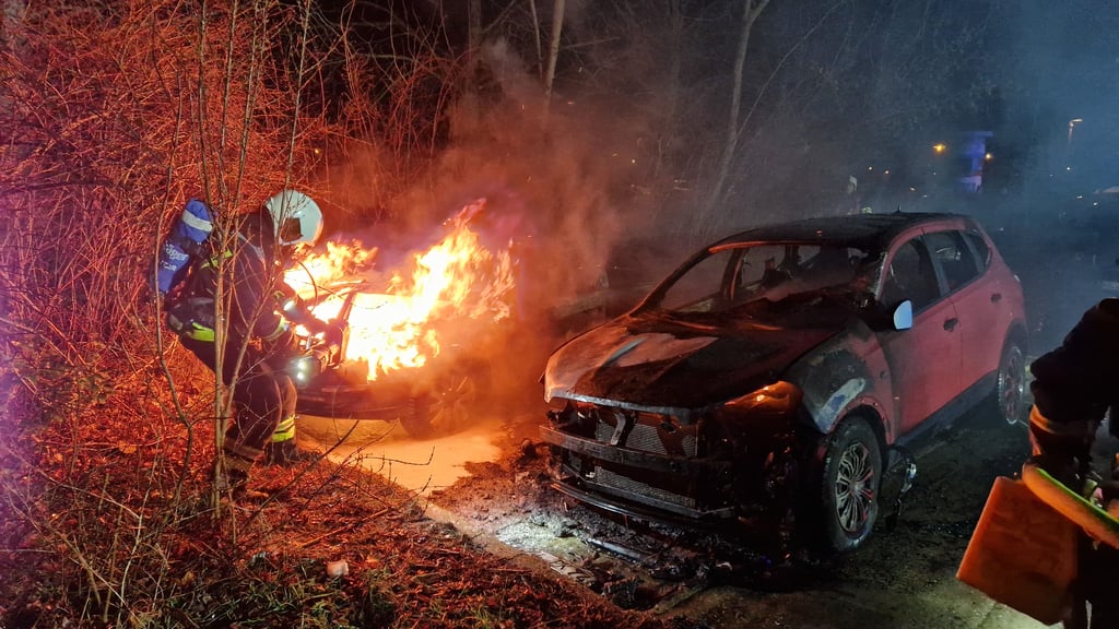 Zwei Autos sind dem Brandstifter zum Opfer gefallen.