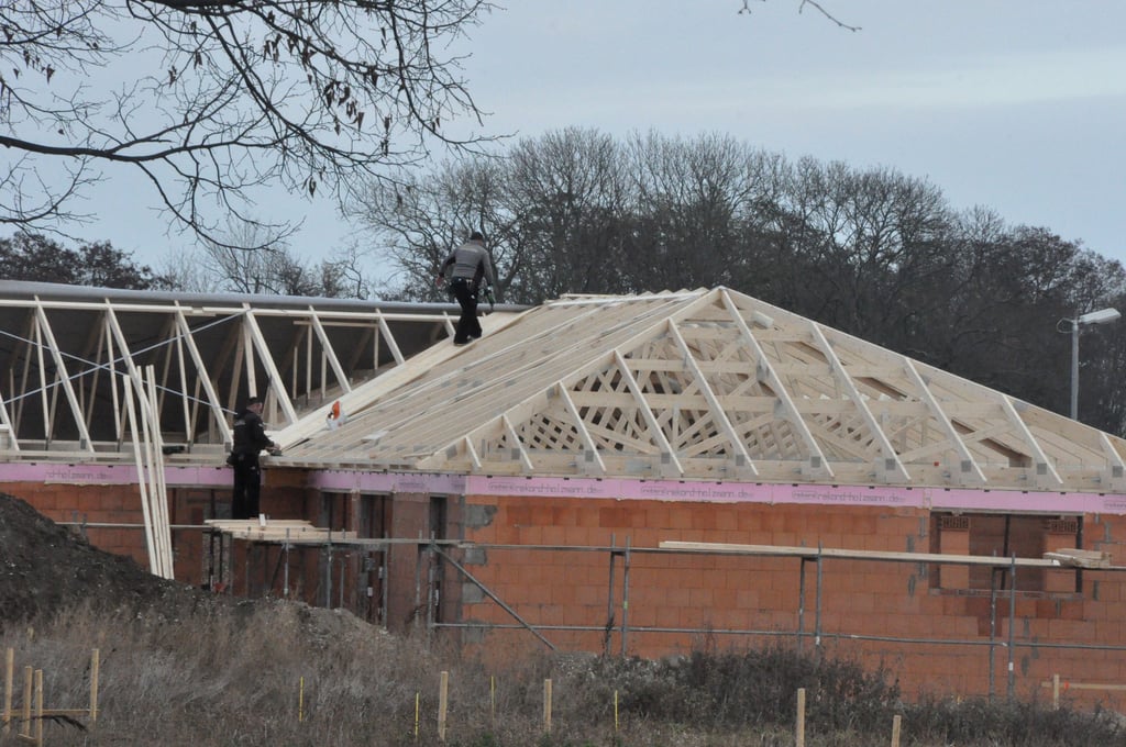 Bau eines Eigenheims in Frankefelde-Ost im Magdeburger Stadtteil Ottersleben.
