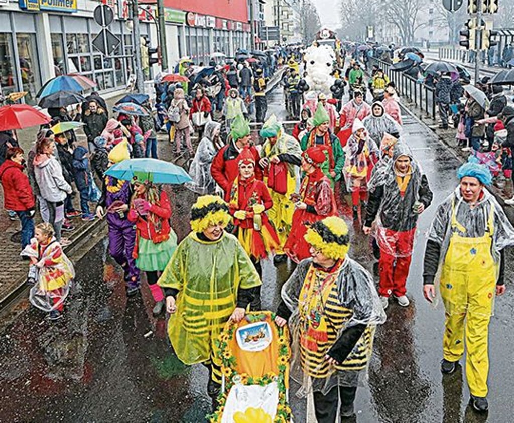 2020 zog zuletzt der bunte Narrentross durch die Dessauer Innenstadt und regnete total ein.