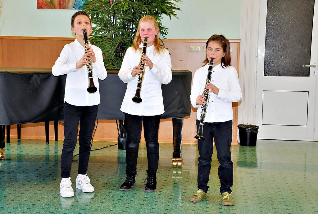 Auch Oliver, Tabea und Samuel (v.l.) sind beim Regionalwettbewerb von Jugend musiziert in Haldensleben angetreten und haben auf ihren Klarinetten gespielt.