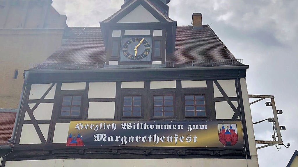 Werbung fürs Margarethenfest am Au-Tor in Bad Schmiedeberg