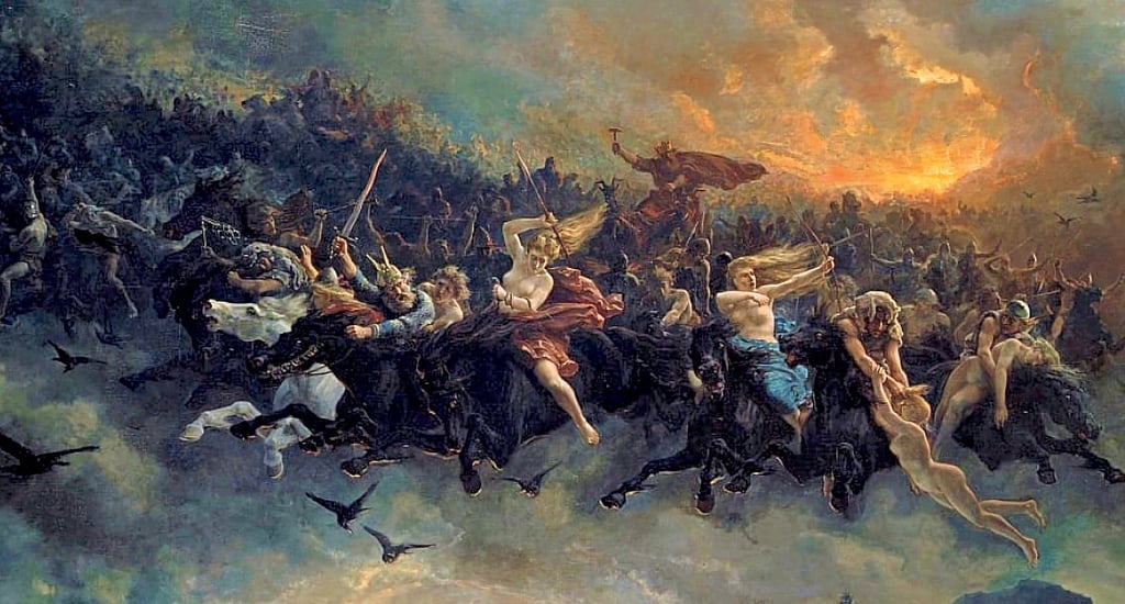 „Odins wilde Jagd“ des norwegischen Malers Peter Nicolai Arbo. So ungefähr stellte man sich im Volksglauben die geheimnisvolle Geisterwelt vor.