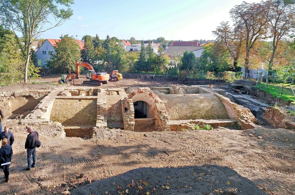 Bei den umfangreichen Grabungen im Vorfeld von Bauarbeiten auf dem Schlossareal wurde auch der alte Eiskeller freigelegt.