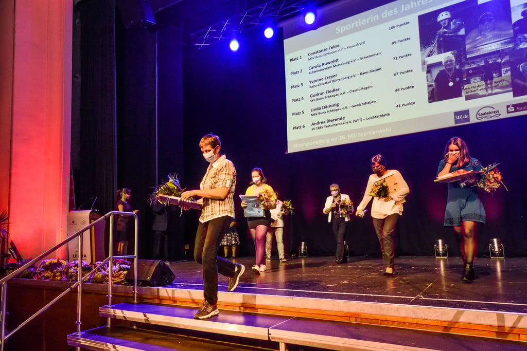 Die nominierten Sportlerinnen bei einer der letzten Sportlerwahlen von Kreissportbund und MZ