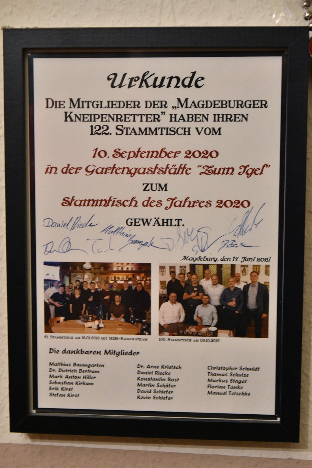 Die Kneipenretter Magdeburg haben das Gartenlokal "Zum Igel" zu ihrem "Stammtisch des Jahres 2020" gewählt.