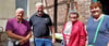 Herzlich begrüßt wurden vor der Heimatstube die Abbenröder Heimatfreunde Andreas und       Regina Weihe (2.von links und rechts) von dem Elbingeröder Harzklublern Gerd Borchert (links) und Giesela Borchert (2. von rechts). 
