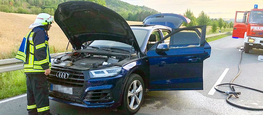 Äußerlich kaum behelligt, innen teils ausgebrannt: der Audi Q5