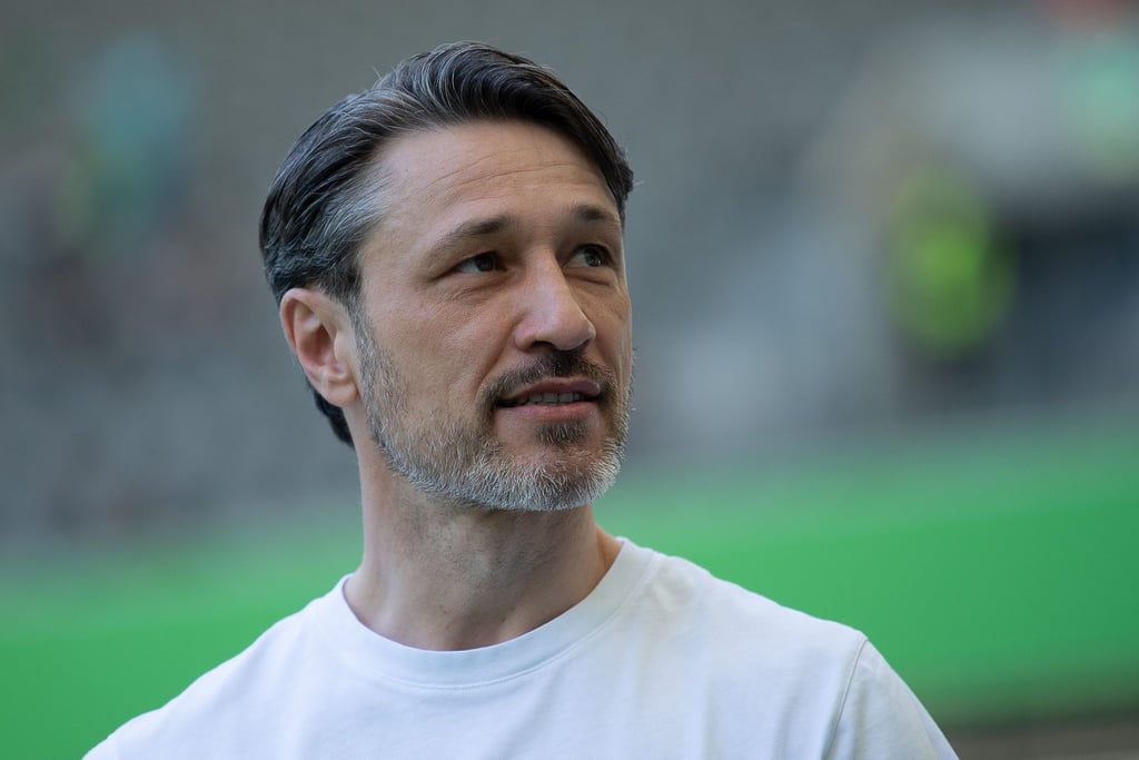 Wolfsburgs Trainer Niko Kovac ist vor dem Spiel im Stadion.