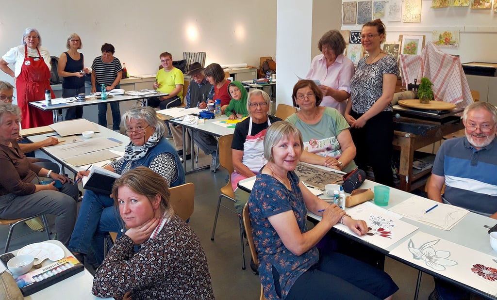 Das Atelier des Malvereins „Neue Schenke“ wird zur Künstleroase während der Werkstattwoche.