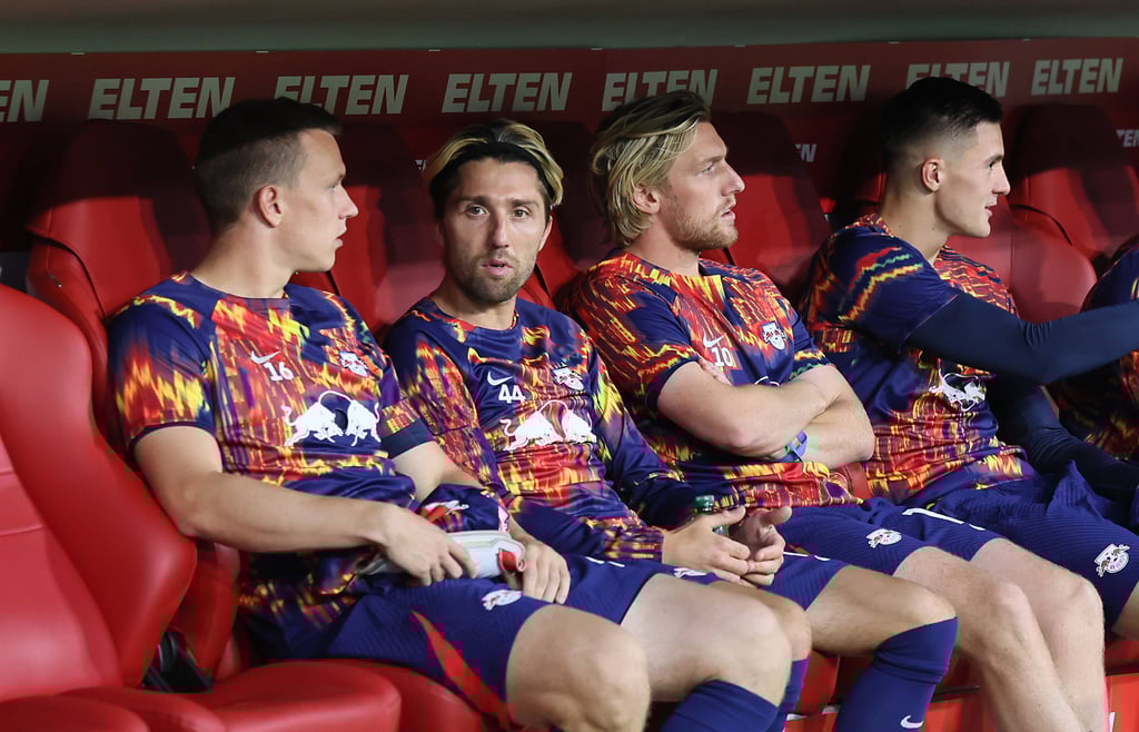 Kevin Kampl (2.v.l.) war beim Supercup nur Zuschauer.