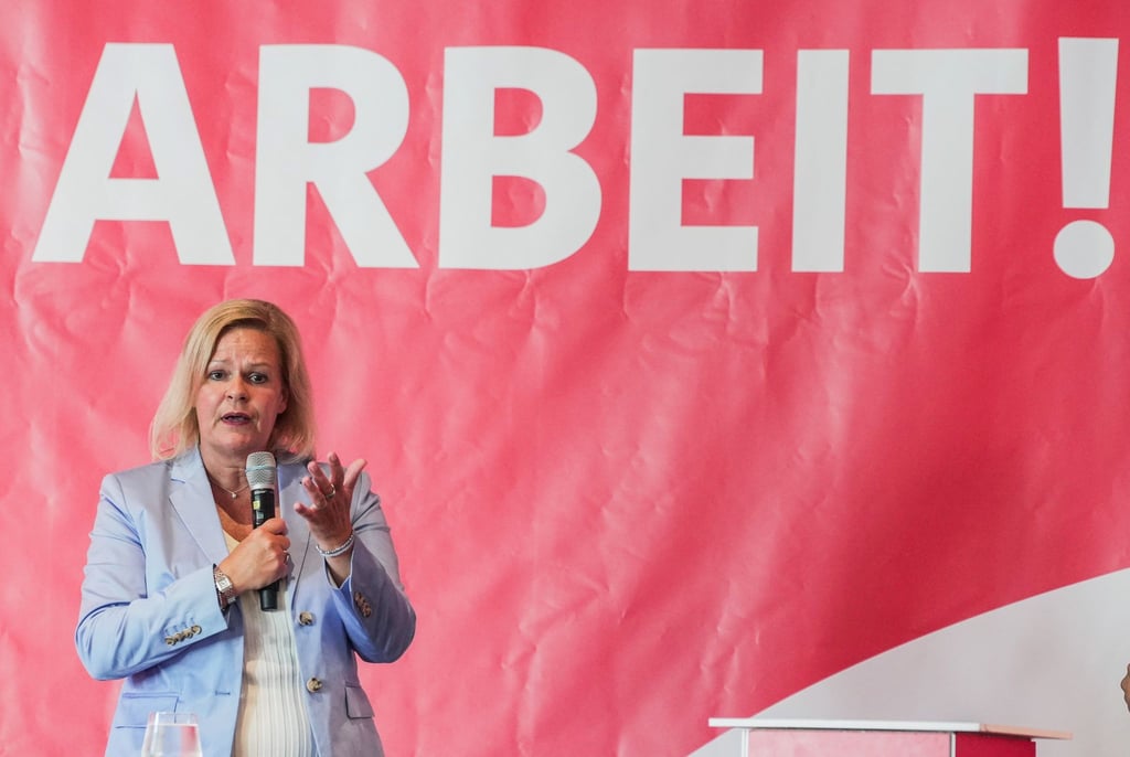 Innenministerin Nancy Faeser bei einer Veranstaltung in Frankfurt.