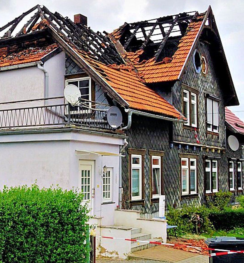 Das stark beschädigte Haus in Breitenstein.