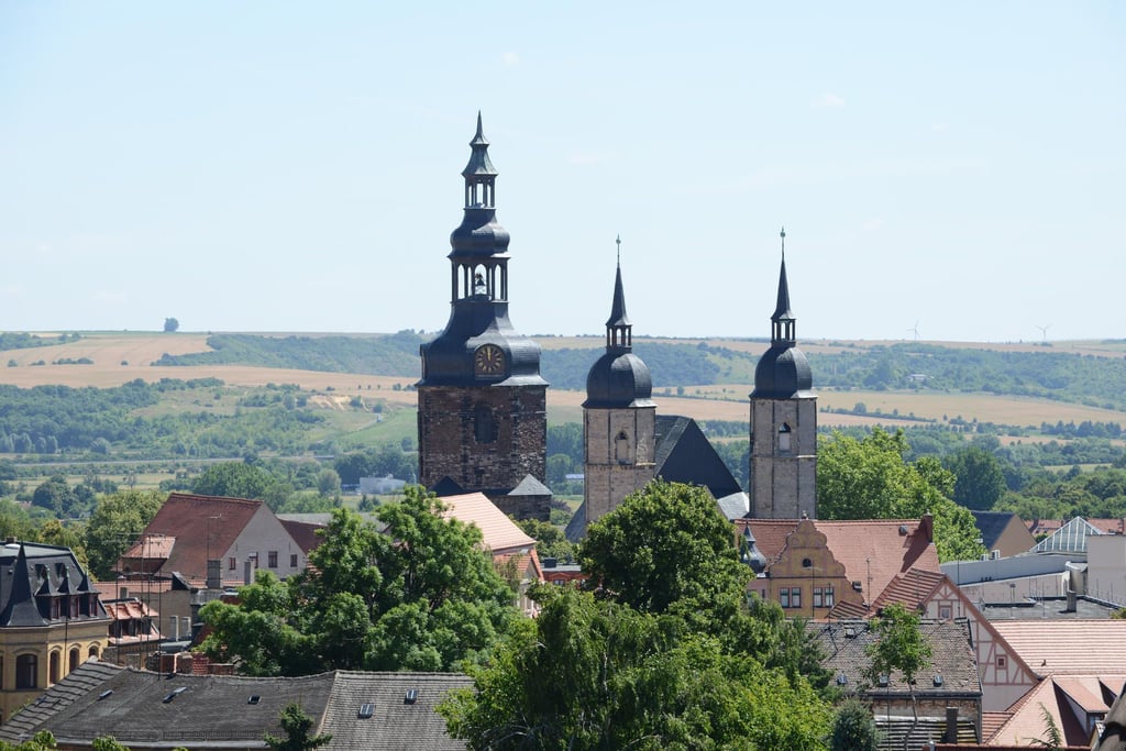 Symbolfoto - Blick auf die Andreaskirche in Eisleben.