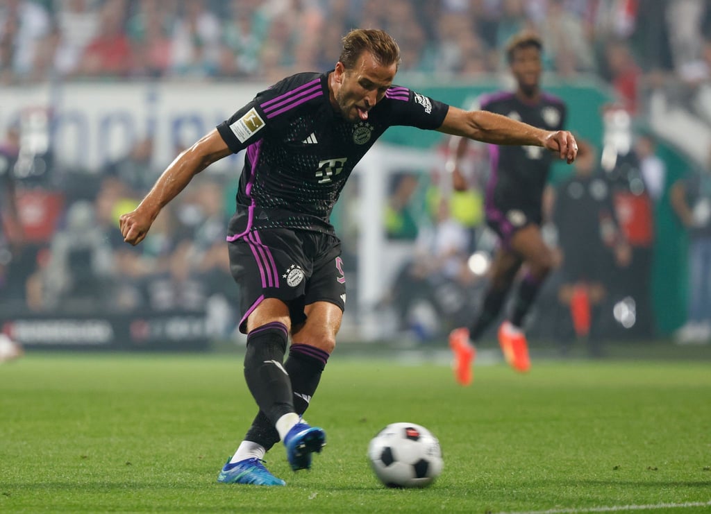 Bayerns Neuzugang Harry Kane ist am Ball.