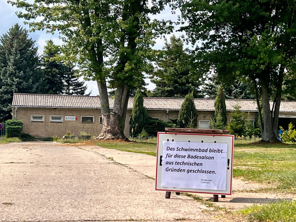 Das Freibad Rodleben ist aus technischen Gründen geschlossen.
