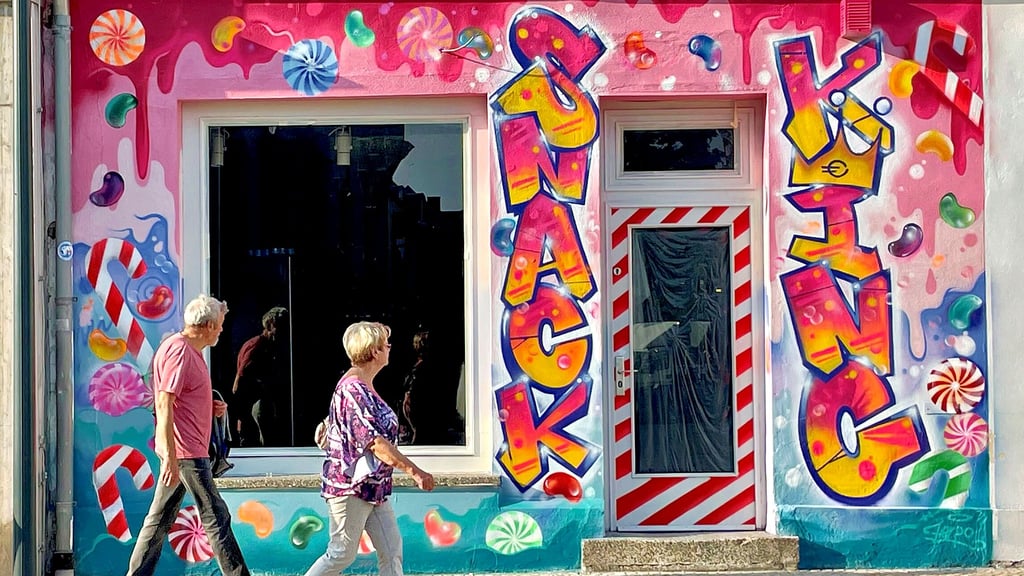 Snack King ist noch nicht eröffnet, doch die neue Fassade ist bereits ein Blickfang.
