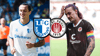Baris Atik vom 1. FC Magdeburg und Jackson Irvine vom FC St. Pauli - die beiden Unterschiedsspieler ihres Vereins.