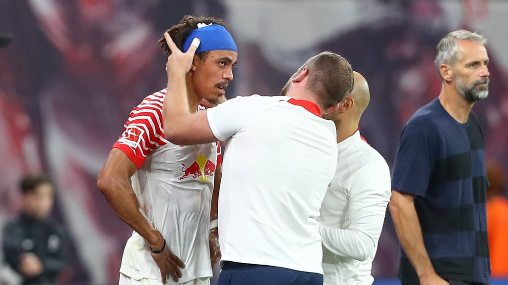 Auch mit Platzwunde voller Engagement: Yussuf Poulsen.