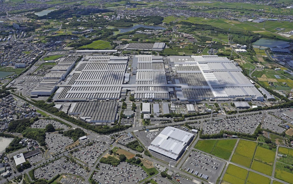 Das Toyota-Werk Takaoka in Toyota in Zentraljapan. Alle 28 Fahrzeugmontagelinien in Toyotas 14 Autowerken in Japan sind abgeschaltet worden.
