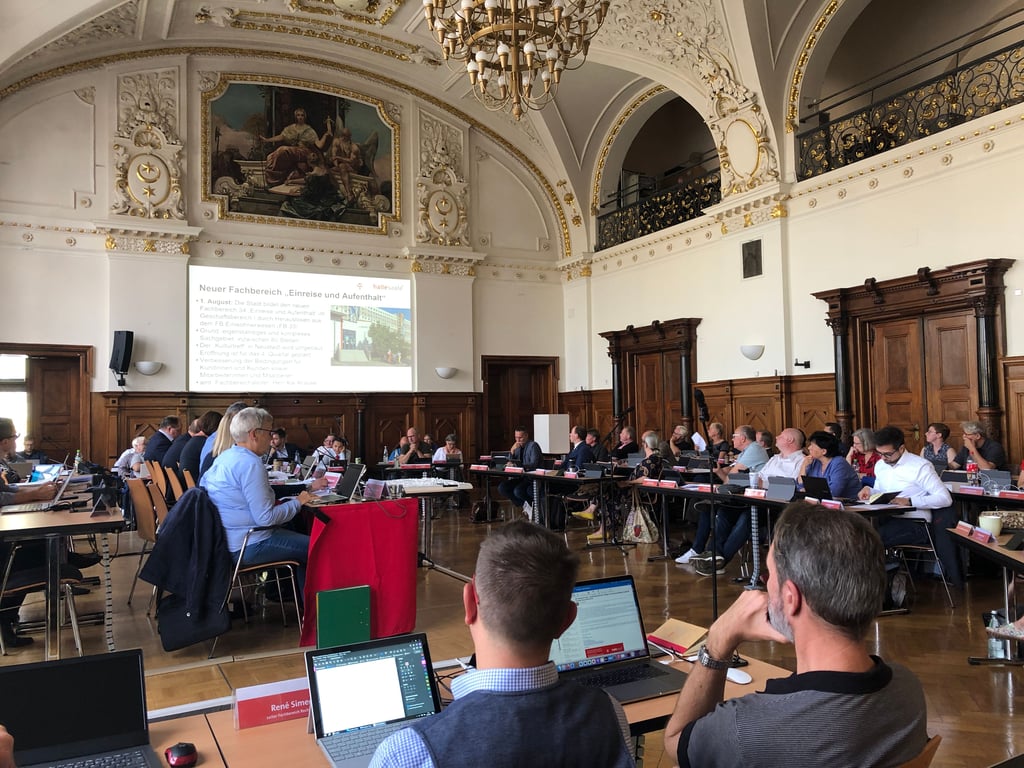 Der Stadtrat von Halle hat am Mittwoch im Stadthaus getagt.