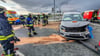 Insgesamt sechs Personen wurden bei einem Unfall an der Autobahnauffahrt Aschersleben-West verletzt.
