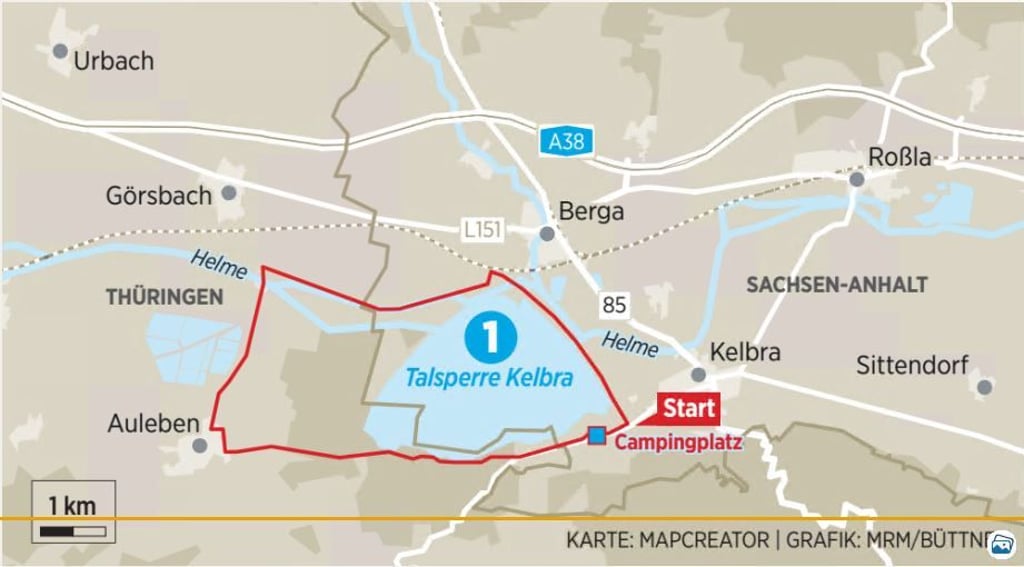 Radtour um den Stausee Kelbra.