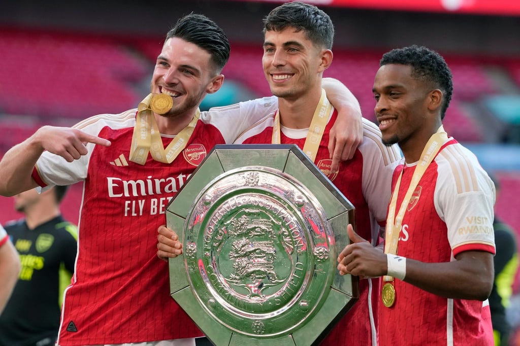Allesamt neu beim FC Arsenal: Declan Rice (l-r), Kai Havertz und Jurrien Timber.
