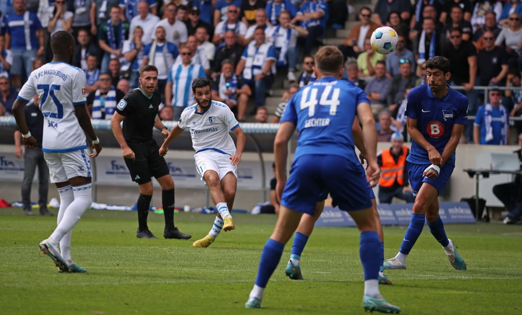 Traf sehenswert für den 1. FC Magdeburg gegen Hertha BSC: Mohammed El Hankouri.